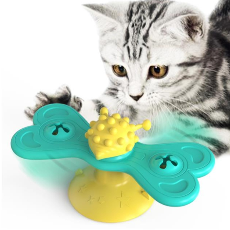 Cát cối xay gió đồ chơi vuinhộn massage đồ chơi mèo có thể xoay với catnip bóng làm sạch sản phẩm vậtnuôi